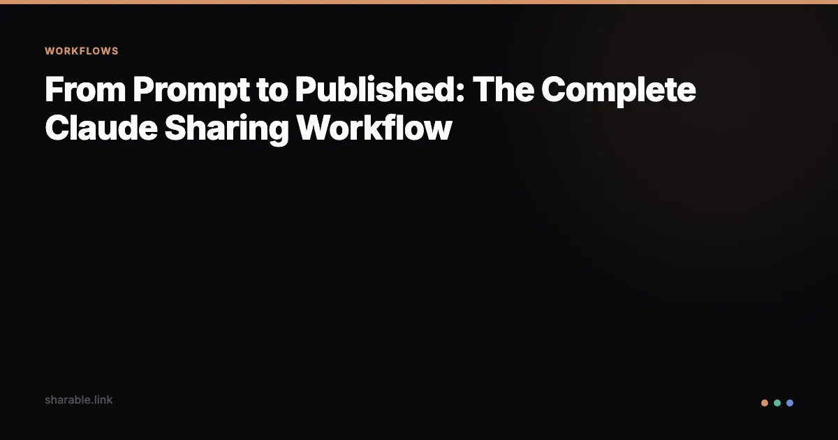 From Prompt to Published: The Complete Claude Sharing Workflow