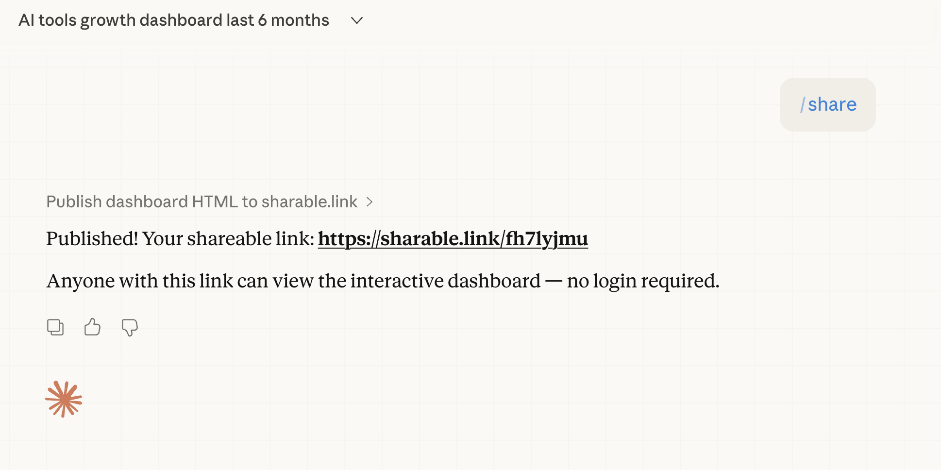 Claude published the link
