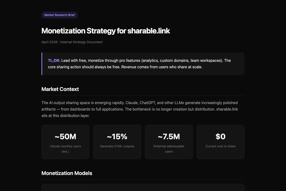 Preview of Market research brief